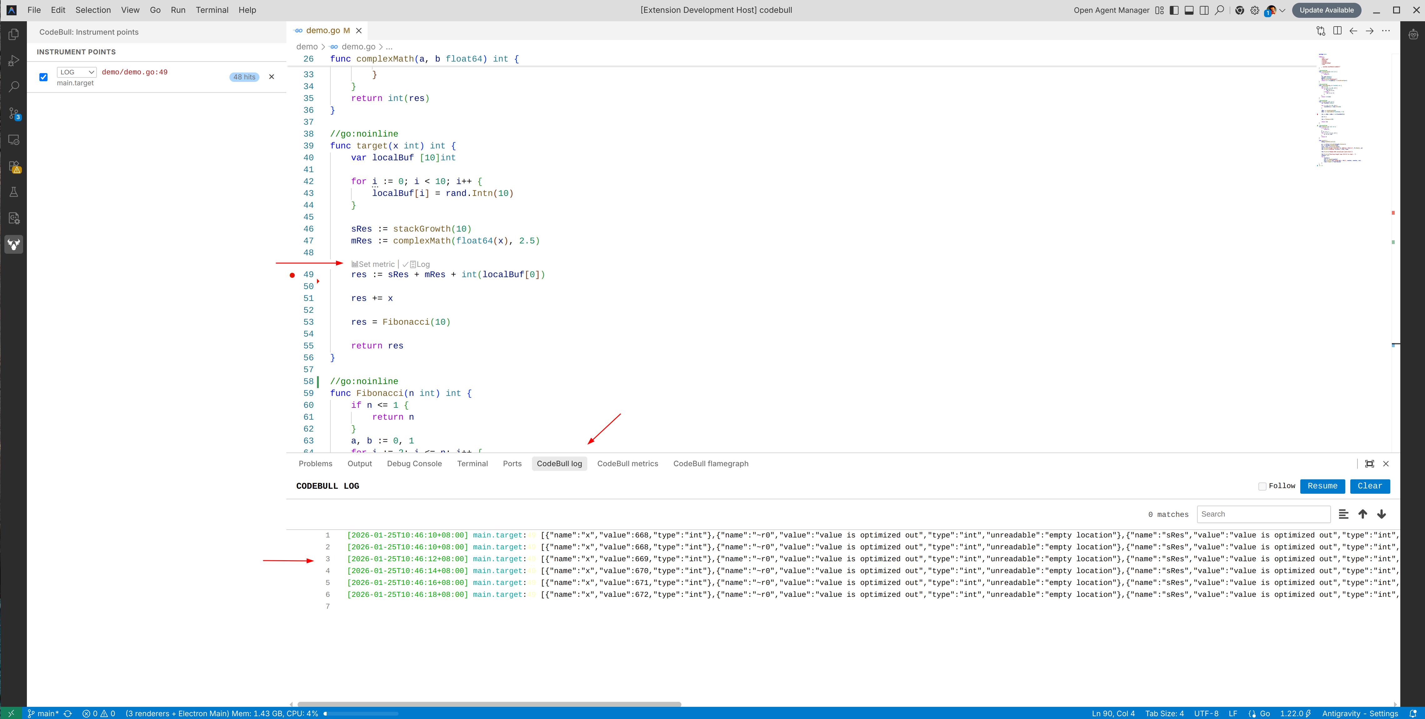 Injecting Logs CodeLens